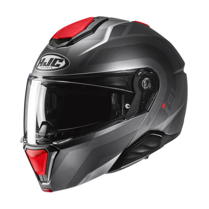 KASK MOTOCYKLOWY HJC I91 ARVEN GREY RED