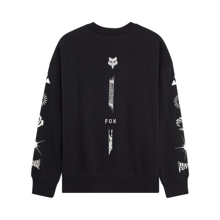 BLUZA FOX IMAGE COSMO OVERSIZED FLEECE CREW BLACK
