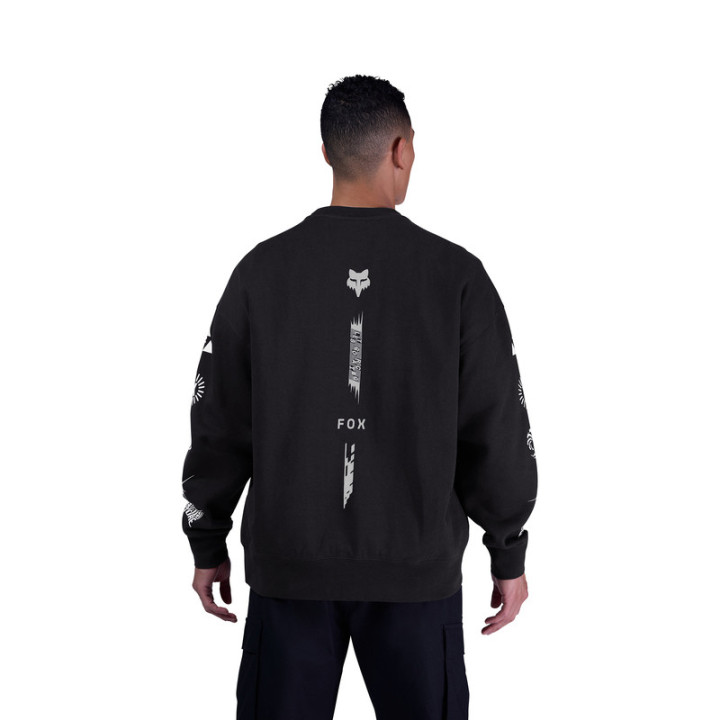 BLUZA FOX IMAGE COSMO OVERSIZED FLEECE CREW BLACK