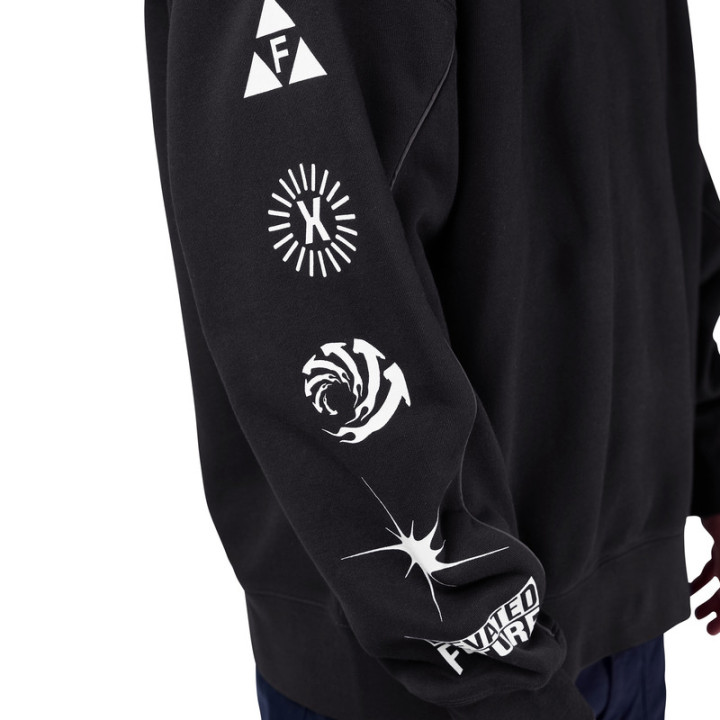 BLUZA FOX IMAGE COSMO OVERSIZED FLEECE CREW BLACK