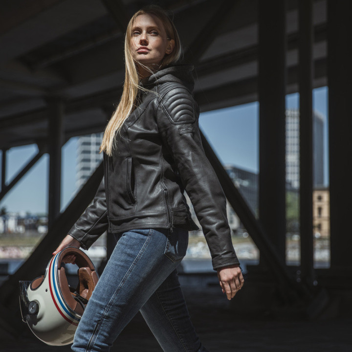 KURTKA MOTOCYKLOWA SKÓRZANA DAMSKA REBELHORN IMPALA BLACK