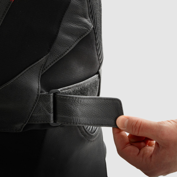 KURTKA MOTOCYKLOWA SKÓRZANA REBELHORN INFERNO BLACK FLUO RED