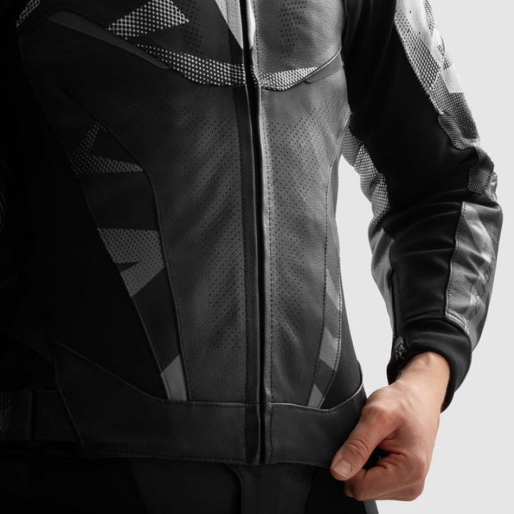 KURTKA MOTOCYKLOWA SKÓRZANA REBELHORN INFERNO BLACK WHITE