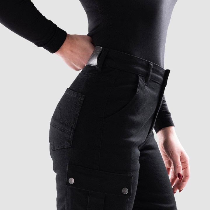 JEANSY MOTOCYKLOWE DAMSKIE OZONE JANE JOGGER FIT BLACK