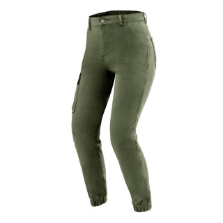 JEANSY MOTOCYKLOWE DAMSKIE OZONE JANE JOGGER FIT OLIVE