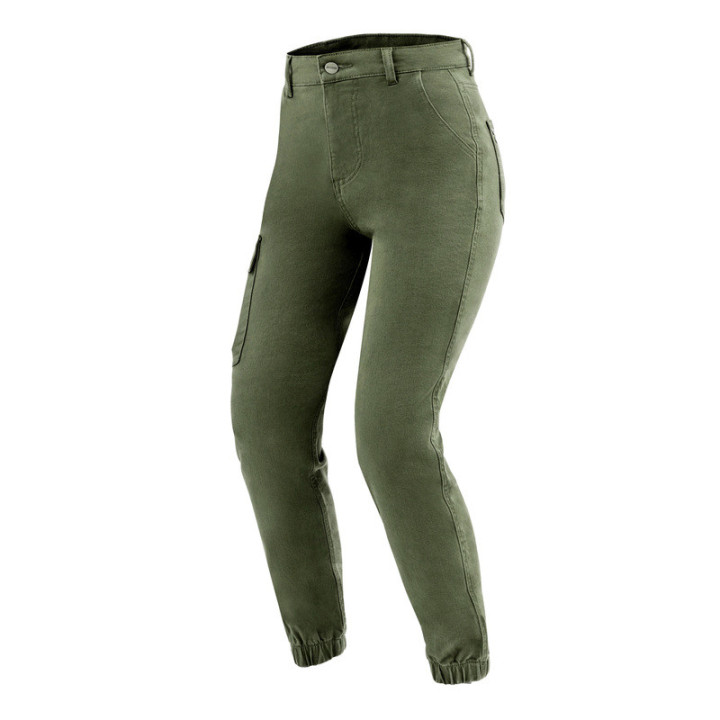 JEANSY MOTOCYKLOWE DAMSKIE OZONE JANE JOGGER FIT OLIVE