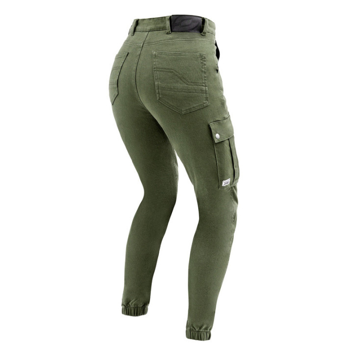 JEANSY MOTOCYKLOWE DAMSKIE OZONE JANE JOGGER FIT OLIVE