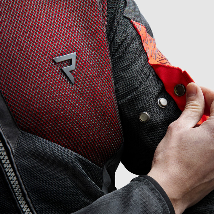 KURTKA MOTOCYKLOWA TEKSTYLNA REBELHORN JAX BLACK RED