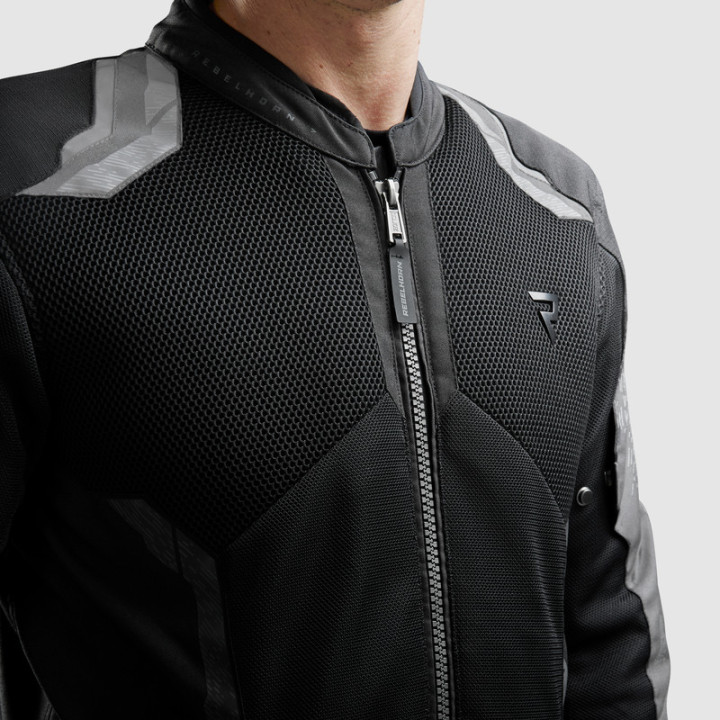 KURTKA MOTOCYKLOWA TEKSTYLNA REBELHORN JAX BLACK GREY