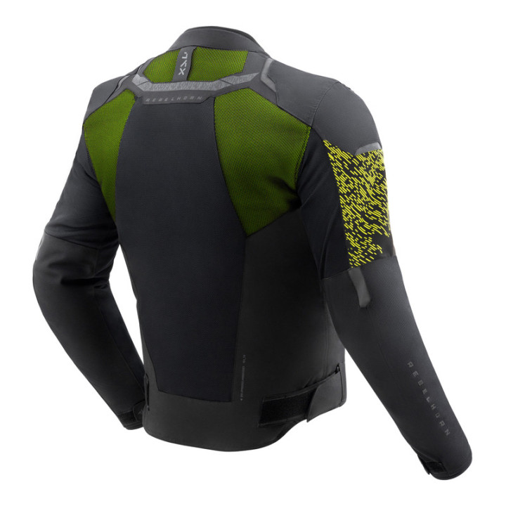 KURTKA MOTOCYKLOWA TEKSTYLNA REBELHORN JAX BLACK FLUO YELLOW