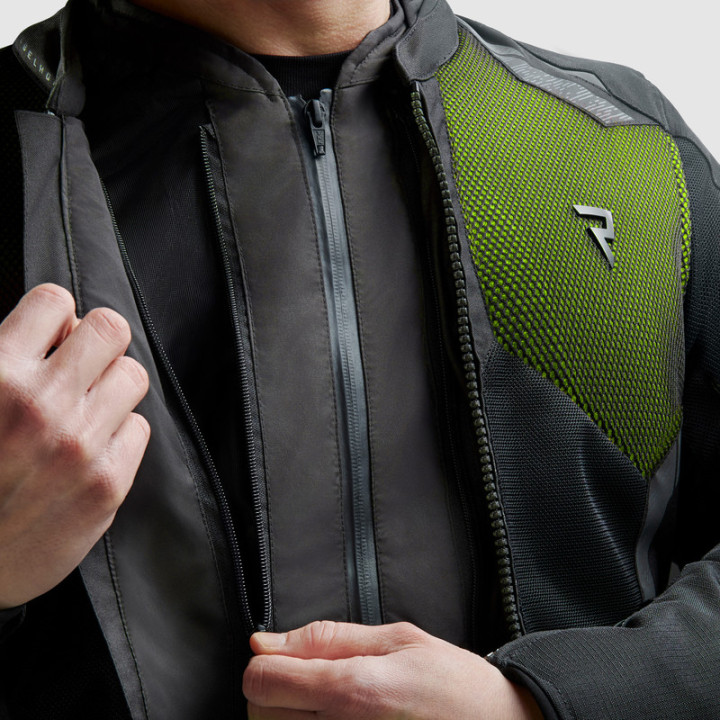 KURTKA MOTOCYKLOWA TEKSTYLNA REBELHORN JAX BLACK FLUO YELLOW