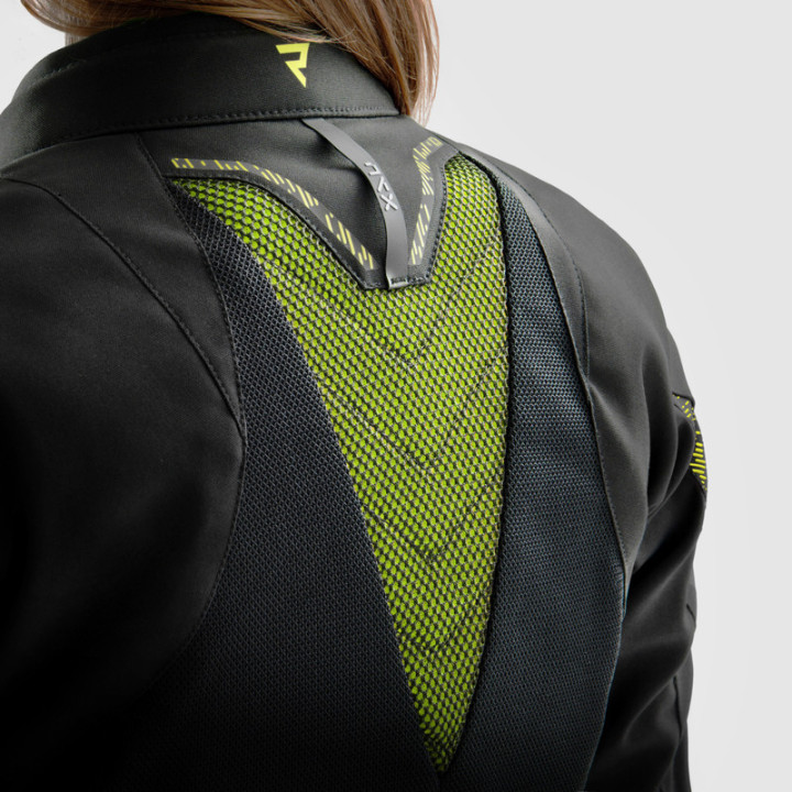KURTKA MOTOCYKLOWA TEKSTYLNA DAMSKA REBELHORN JAX BLACK FLUO YELLOW