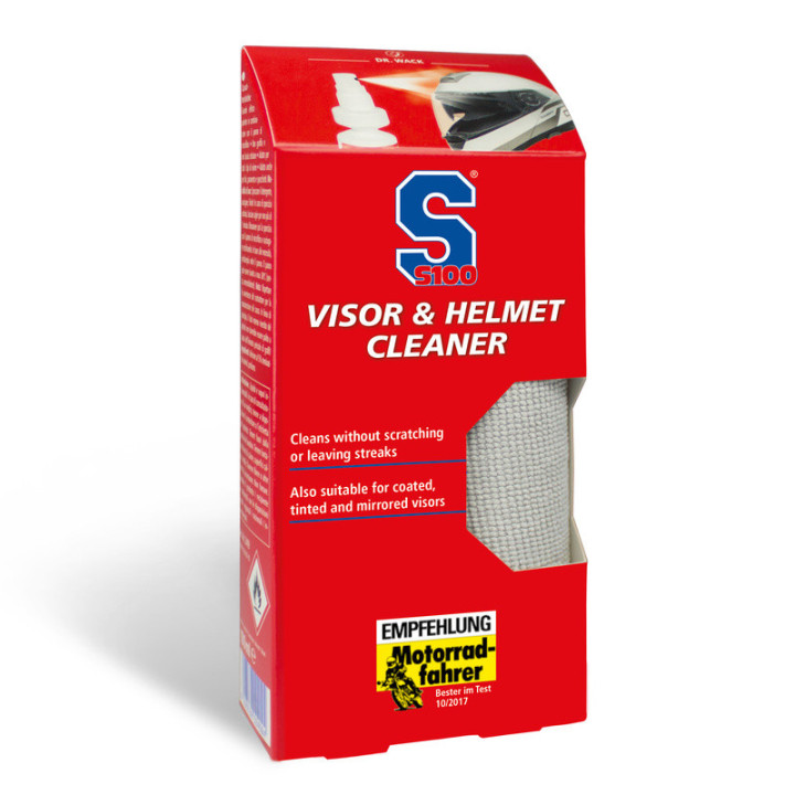 PREPARAT DO CZYSZCZENIA WIZJERA I SKORUPY KASKU + ŚCIERECZKA S100 VISOR AND HELMET CLEANER 100ML