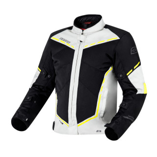 KURTKA MOTOCYKLOWA TEKSTYLNA OZONE JET 2 BLACK FLUO YELLOW XS