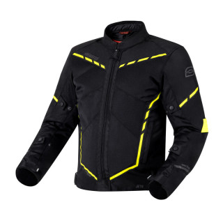 KURTKA MOTOCYKLOWA TEKSTYLNA OZONE JET 2 BLACK FLUO YELLOW XS