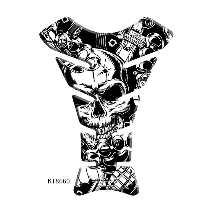 NAKLEJKA NA BAK TANKPAD KEITI SKULL WHITE