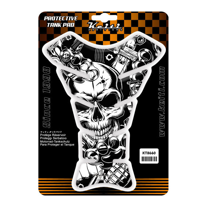 NAKLEJKA NA BAK TANKPAD KEITI SKULL WHITE