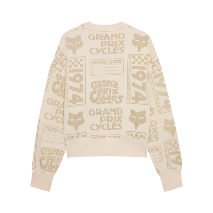 BLUZA FOX LADY CIRCA 74 OVERSIZED FLEECE CREW OFF WHITE
