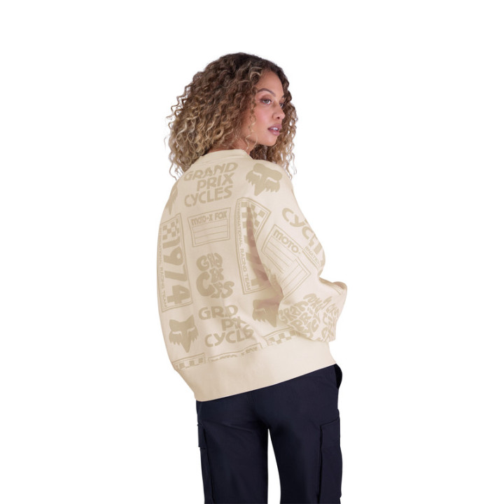 BLUZA FOX LADY CIRCA 74 OVERSIZED FLEECE CREW OFF WHITE