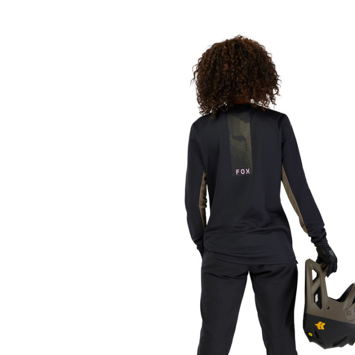 KOSZULKA ROWEROWA Z DŁUGIM RĘKAWEM FOX LADY DEFEND PARK BLACK