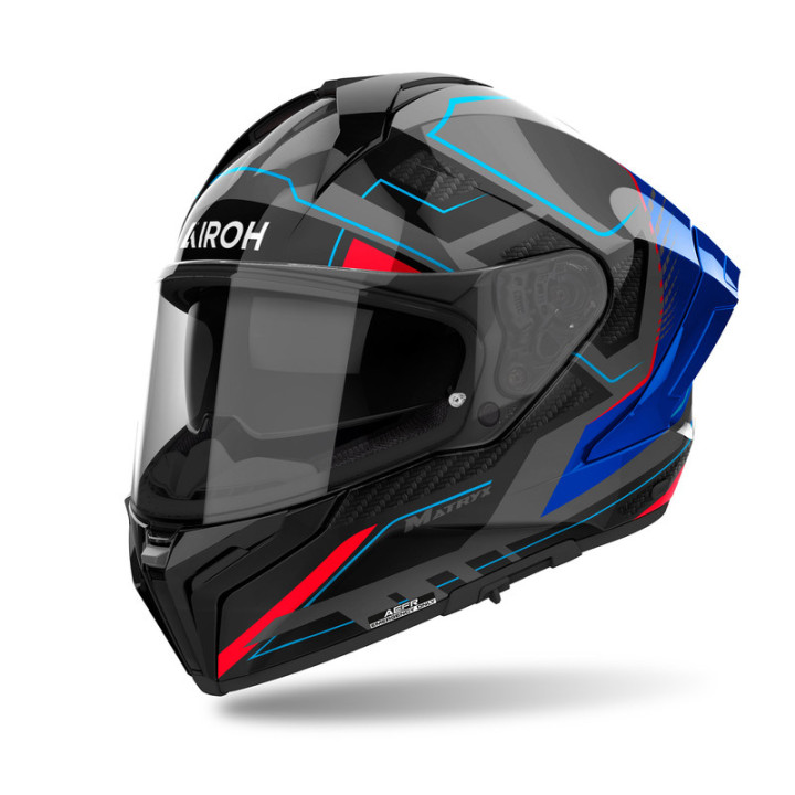 KASK MOTOCYKLOWY AIROH MATRYX ROCKET BLUE RED GLOSS