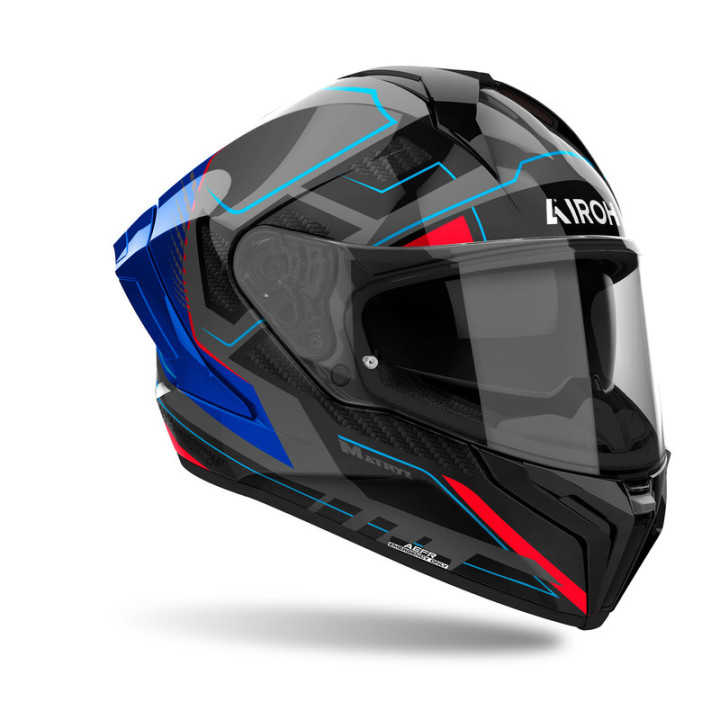 KASK MOTOCYKLOWY AIROH MATRYX ROCKET BLUE RED GLOSS
