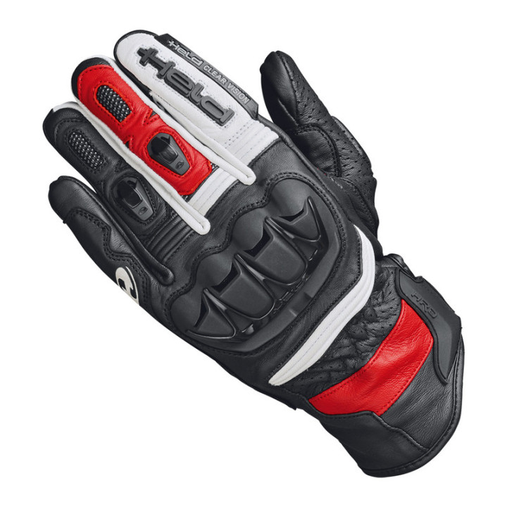 RĘKAWICE MOTOCYKLOWE HELD MISAWA BLACK WHITE RED 11