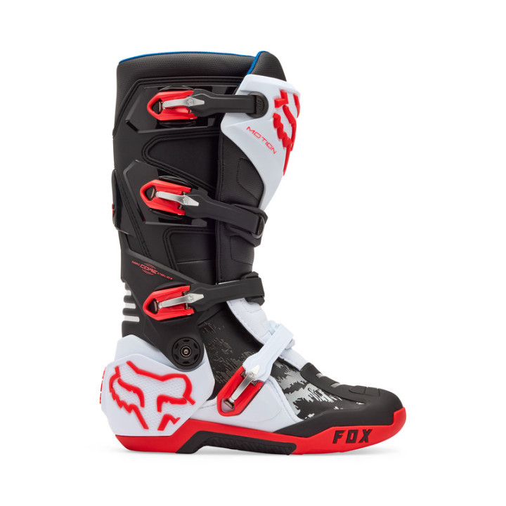 BUTY MOTOCYKLOWE FOX MOTION WHITE FLUO RED 9.5