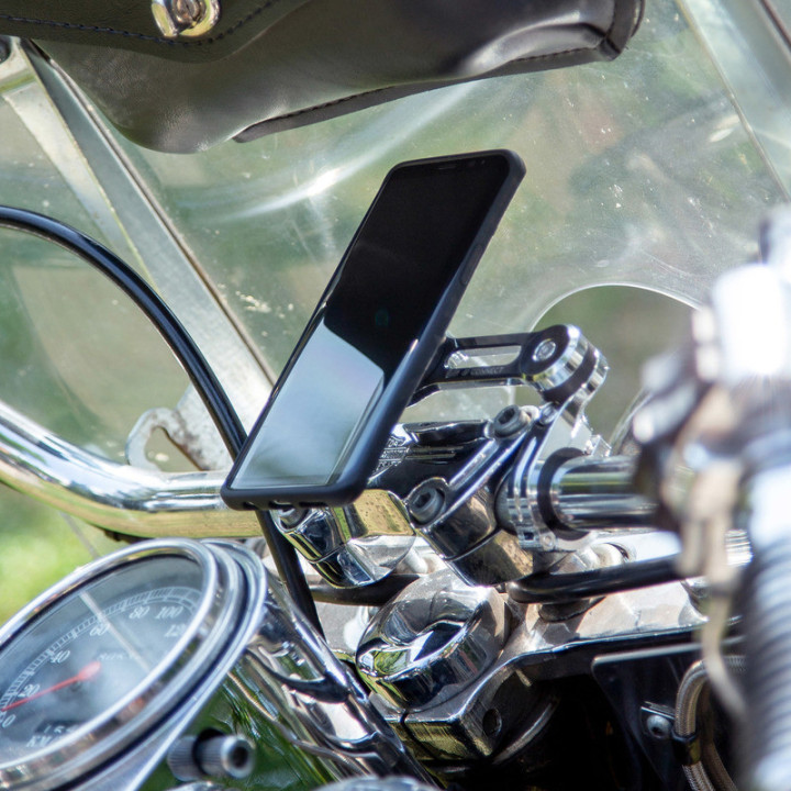 UCHWYT MOTOCYKLOWY NA TELEFON NA KIEROWNICĘ SP CONNECT SPC+ MOTO MOUNT PRO CHROME