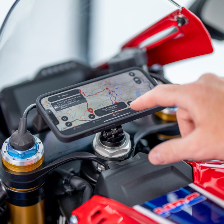 UCHWYT MOTOCYKLOWY NA TELEFON DO ŚRUBY GŁÓWKI RAMY SP CONNECT MOTO STEM MOUNT SPC+ BLACK