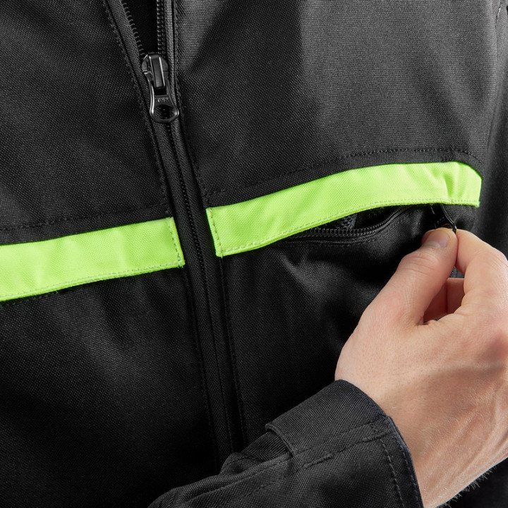 KURTKA MOTOCYKLOWA TEKSTYLNA OZONE NEO BLACK FLUO YELLOW