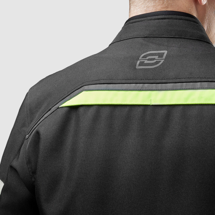 KURTKA MOTOCYKLOWA TEKSTYLNA OZONE NEO BLACK FLUO YELLOW