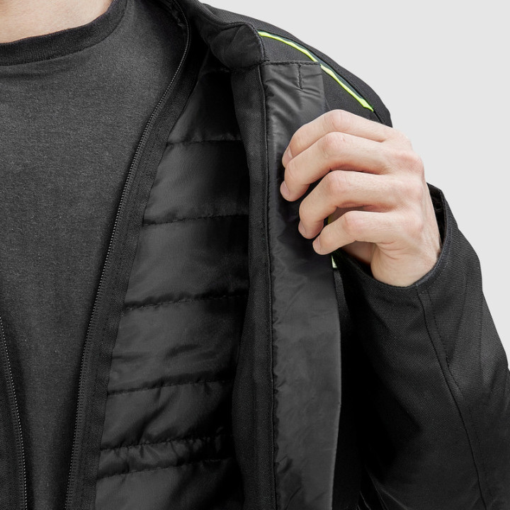 KURTKA MOTOCYKLOWA TEKSTYLNA OZONE NEO BLACK FLUO YELLOW
