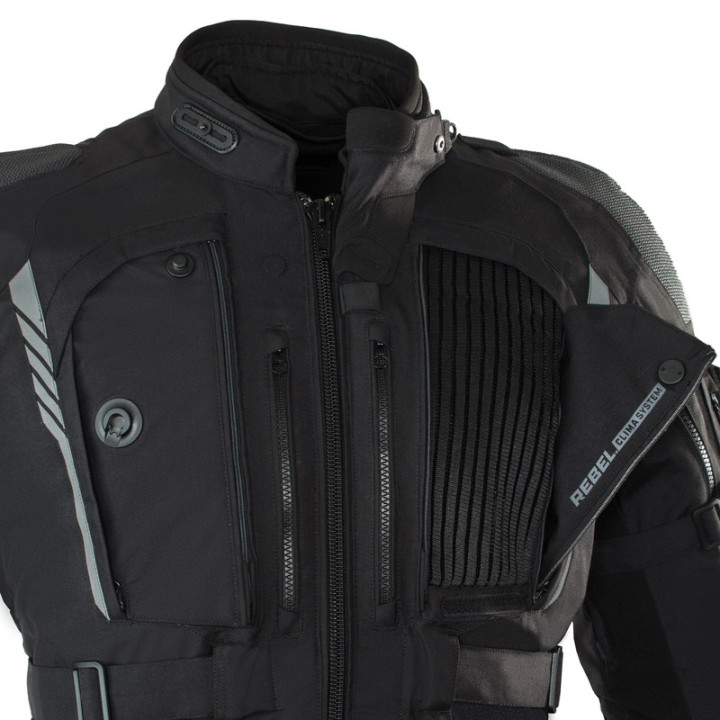 KURTKA MOTOCYKLOWA TEKSTYLNA REBELHORN PATROL BLACK