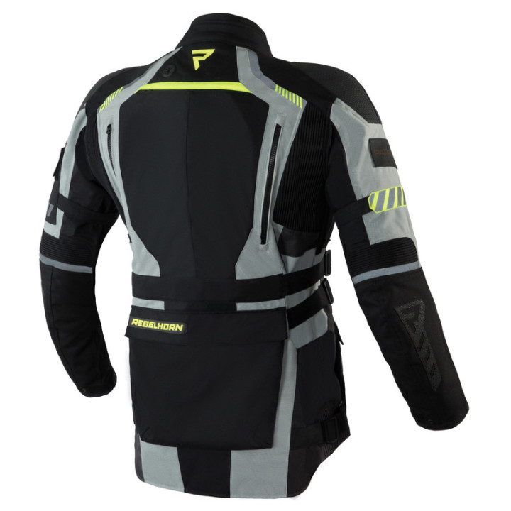 KURTKA MOTOCYKLOWA TEKSTYLNA REBELHORN PATROL GREY BLACK FLUO YELLOW