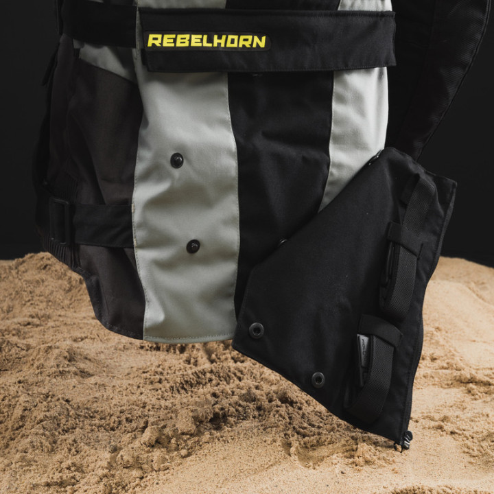 KURTKA MOTOCYKLOWA TEKSTYLNA REBELHORN PATROL GREY BLACK FLUO YELLOW