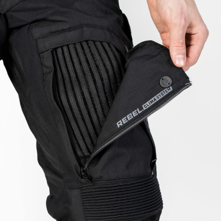SPODNIE MOTOCYKLOWE TEKSTYLNE REBELHORN PATROL BLACK XS