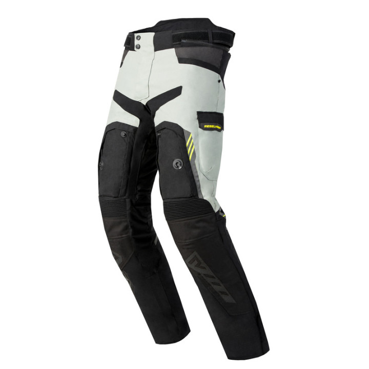 SPODNIE MOTOCYKLOWE TEKSTYLNE REBELHORN PATROL GREY BLACK FLUO YELLOW S