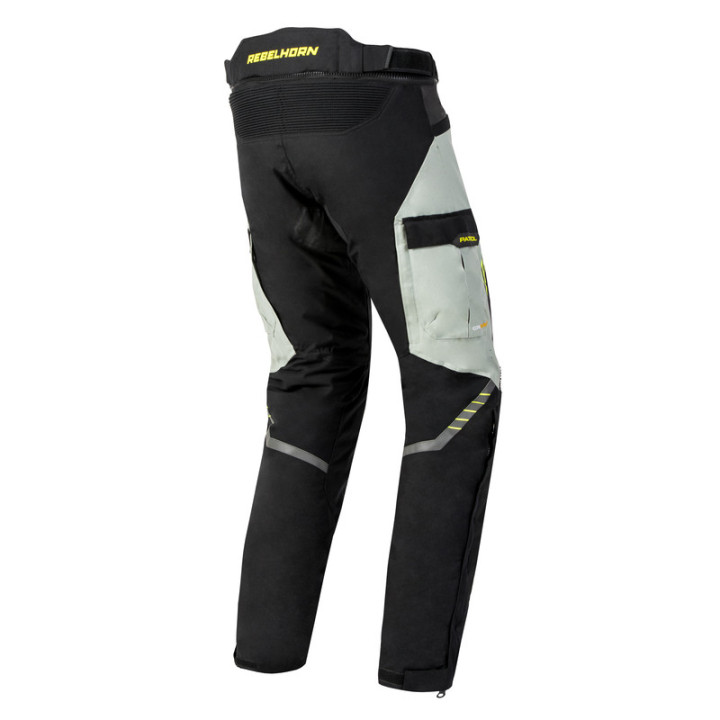 SPODNIE MOTOCYKLOWE TEKSTYLNE REBELHORN PATROL GREY BLACK FLUO YELLOW S