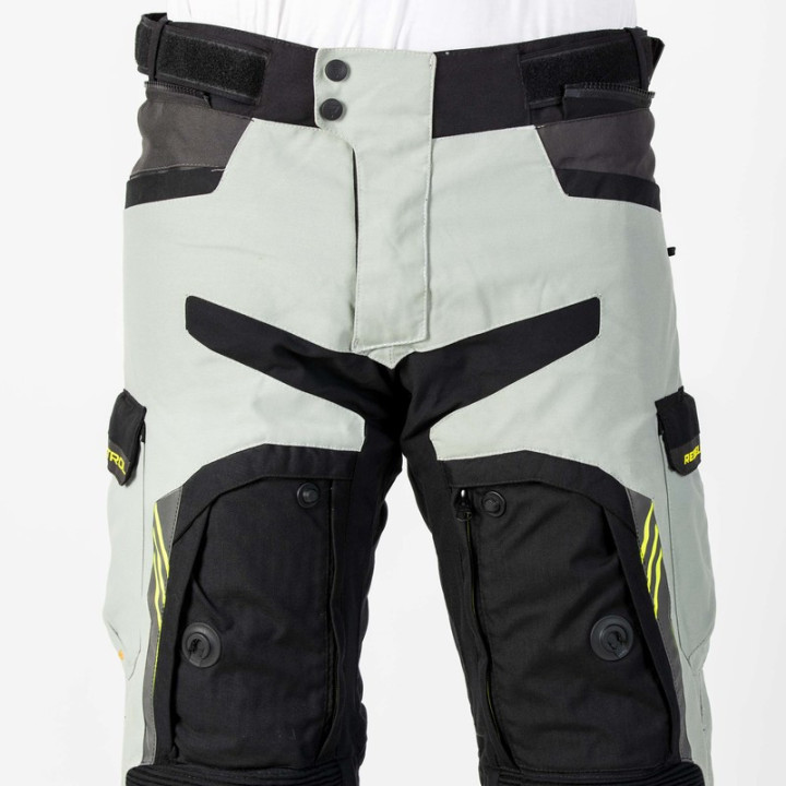 SPODNIE MOTOCYKLOWE TEKSTYLNE REBELHORN PATROL GREY BLACK FLUO YELLOW
