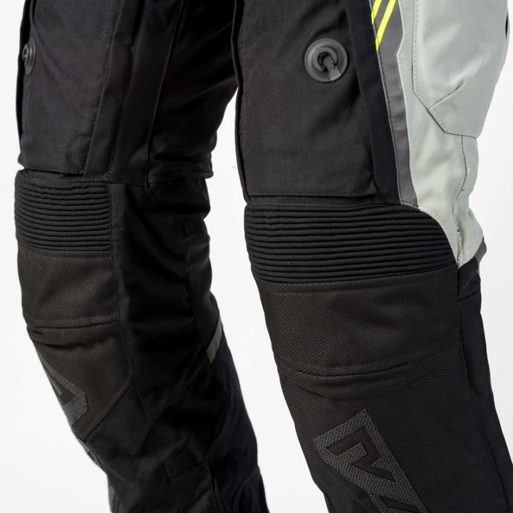 SPODNIE MOTOCYKLOWE TEKSTYLNE REBELHORN PATROL GREY BLACK FLUO YELLOW S