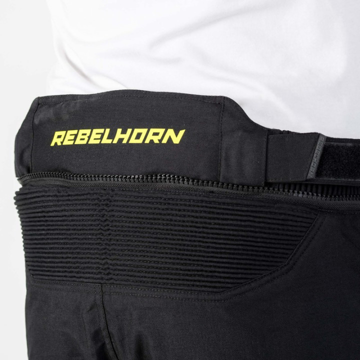 SPODNIE MOTOCYKLOWE TEKSTYLNE REBELHORN PATROL GREY BLACK FLUO YELLOW S
