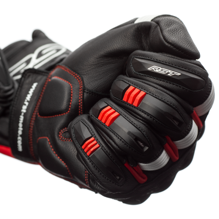RĘKAWICE MOTOCYKLOWE RST PILOT BLACK RED WHITE
