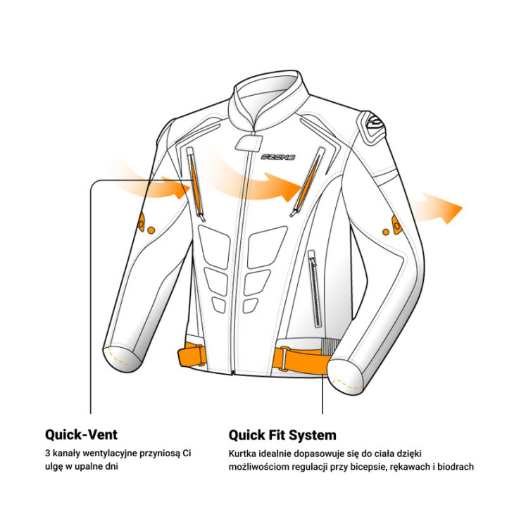 KURTKA MOTOCYKLOWA TEKSTYLNA OZONE PULSE BLACK