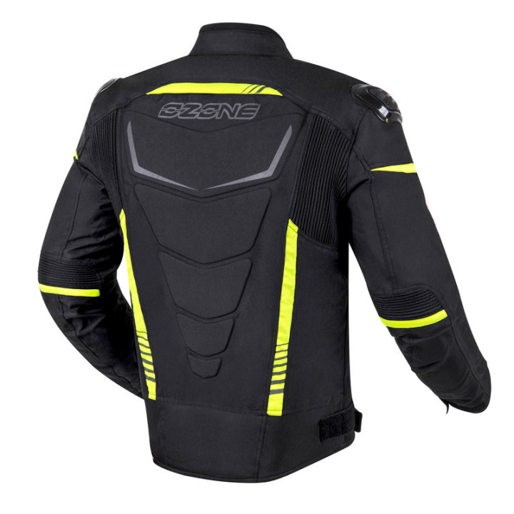 KURTKA MOTOCYKLOWA TEKSTYLNA OZONE PULSE BLACK FLUO YELLOW