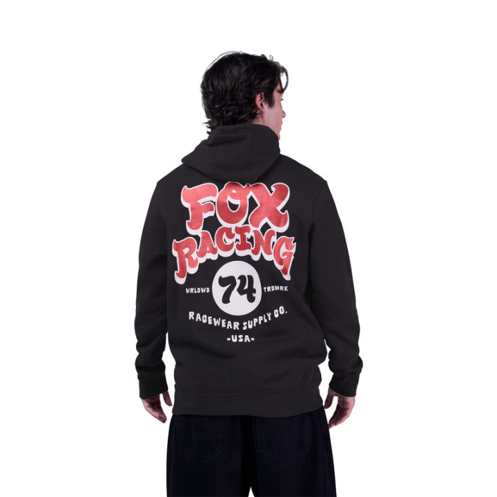 BLUZA Z KAPTUREM FOX RACEWEAR FLEECE PO BLACK