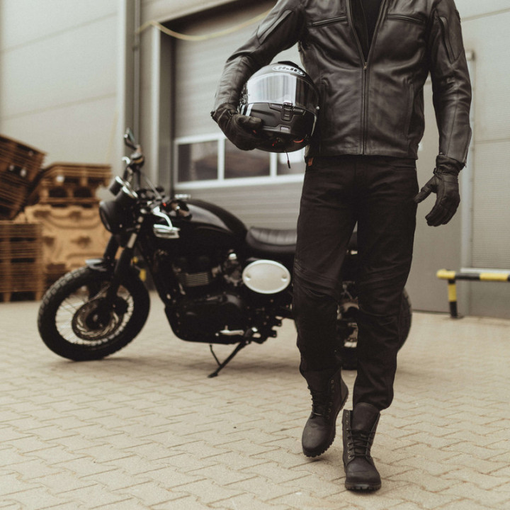 JEANSY MOTOCYKLOWE REBELHORN RAGE 2 TAPERED FIT WASHED BLACK 28/34