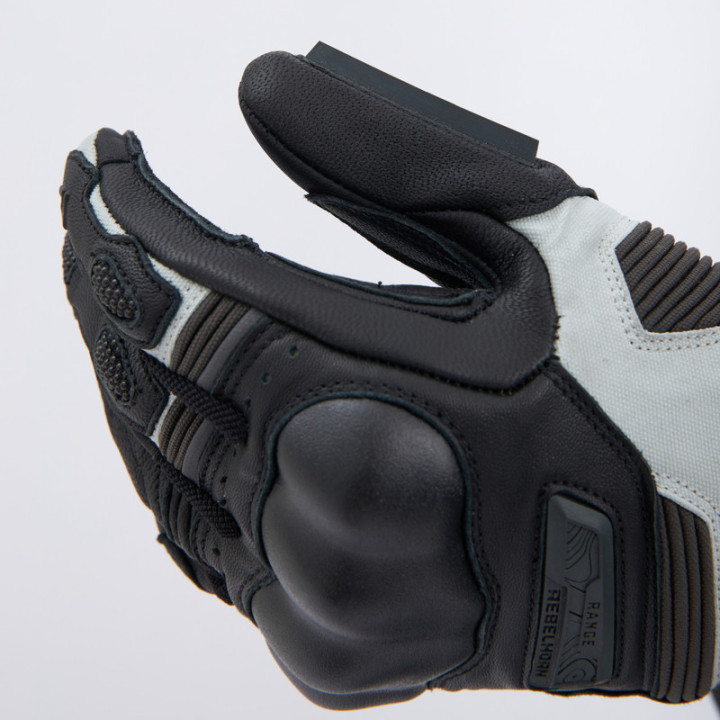 RĘKAWICE MOTOCYKLOWE REBELHORN RANGE BLACK LIGHT GREY