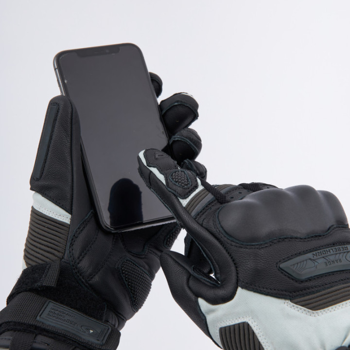 RĘKAWICE MOTOCYKLOWE REBELHORN RANGE BLACK LIGHT GREY