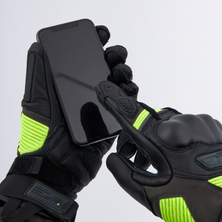 RĘKAWICE MOTOCYKLOWE REBELHORN RANGE BLACK ANTHRACITE FLUO YELLOW
